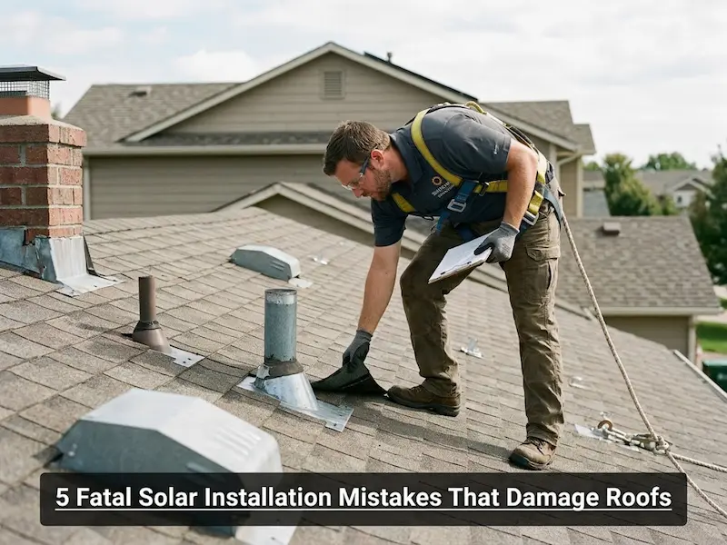 checking solar panel installation mistakes and roof leak prevention before approving rooftop solar work